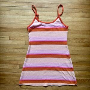 Y2K American Eagle Striped Spaghetti Strap‎ Colorful Tank Dress Sz S 90s Basic